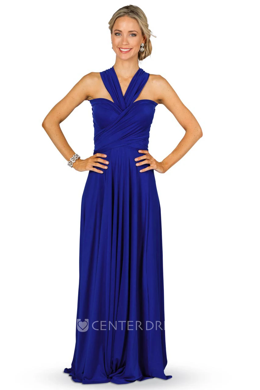 Criss-Cross Sleeveless Strapped Chiffon Convertible Bridesmaid Dress