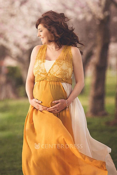 A-Line Court Train Sleeveless Empire Maternity Dress