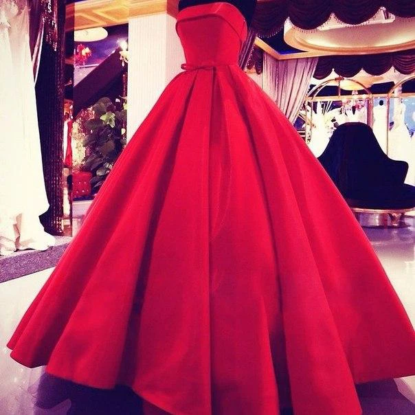 Elegant Strapless Ball Gown Evening Dress Bowknot Sleeveless