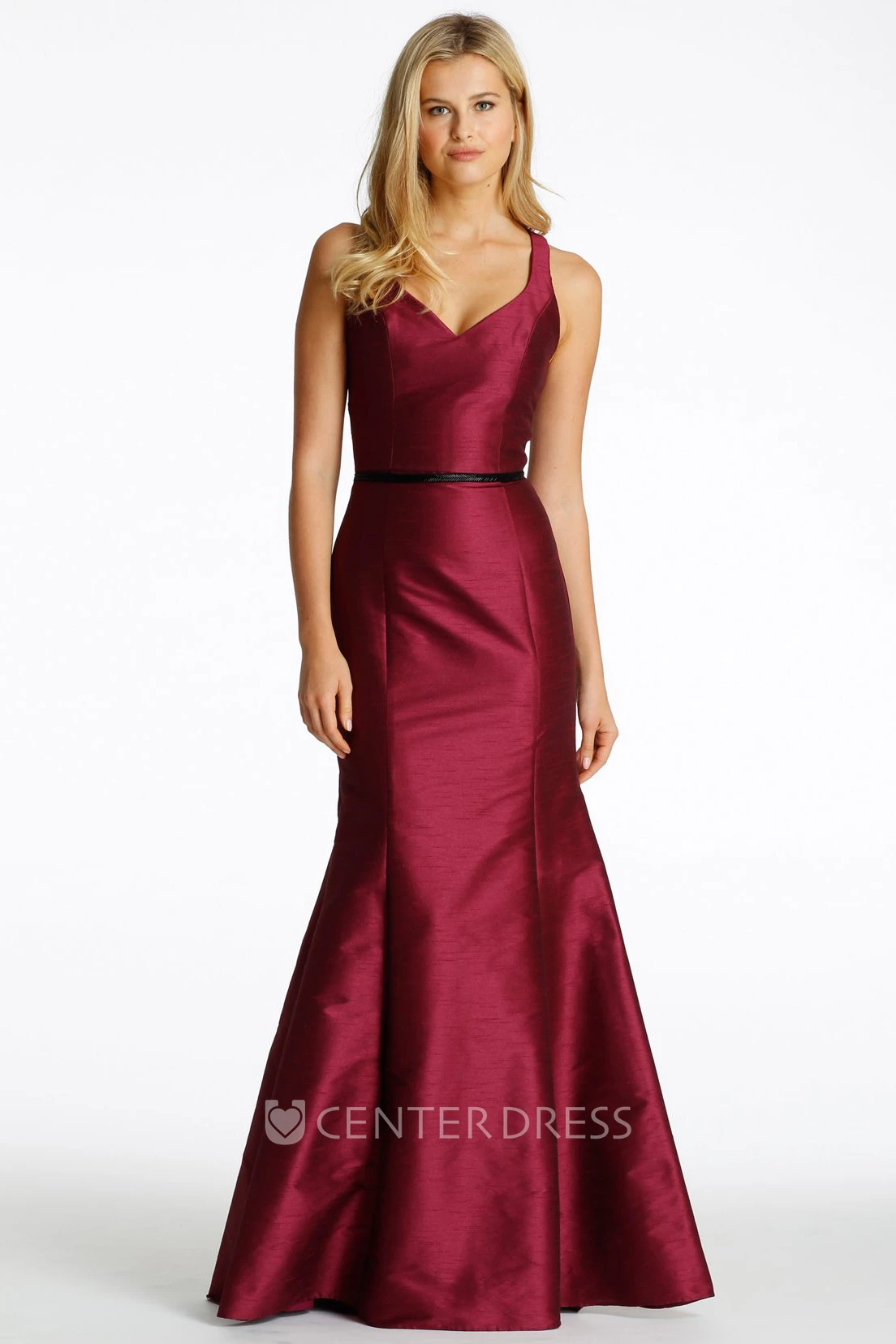 Mermaid Jeweled Strapped Satin Bridesmaid Dress