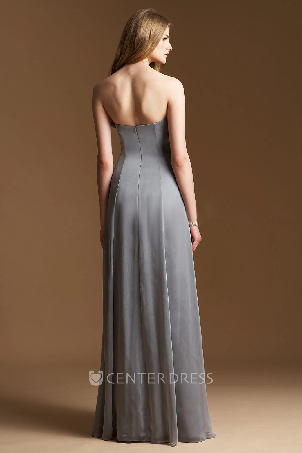 Sweetheart A-Line Empire Bridesmaid Dress With Beaded Neckline