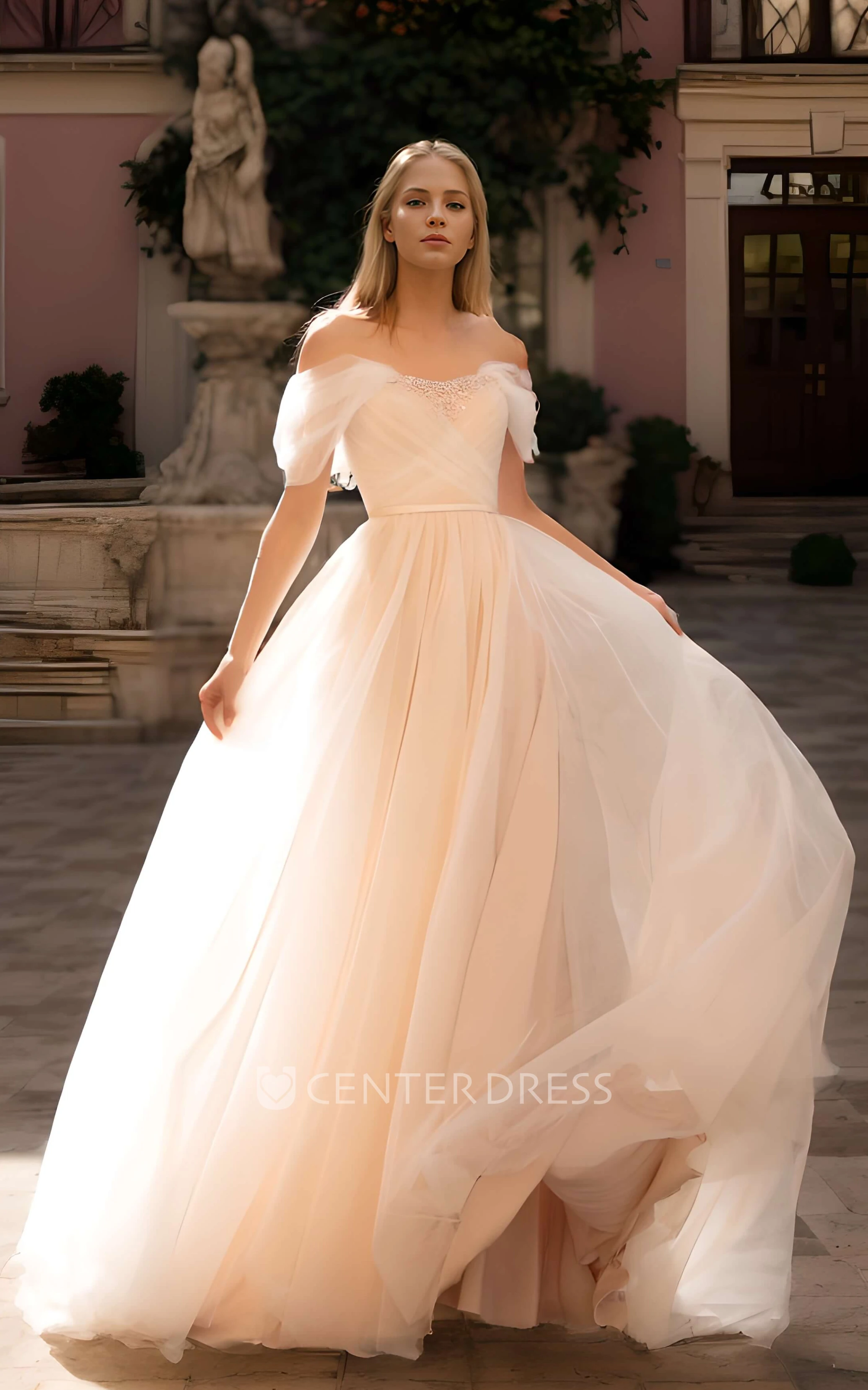 Bohemian Ethereal A-Line Off the Shoulder Wedding Dress Sexy Princess Corset Beaded Sequin Bridal Gown