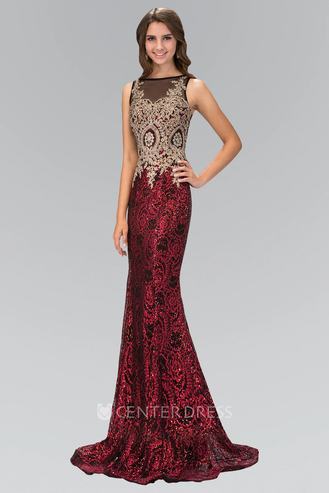 Sheath Bateau Sleeveless Sequins Illusion Dress With Beading