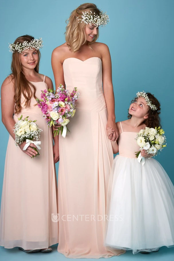 Sleeveless Ruched Sweetheart Chiffon Bridesmaid Dress
