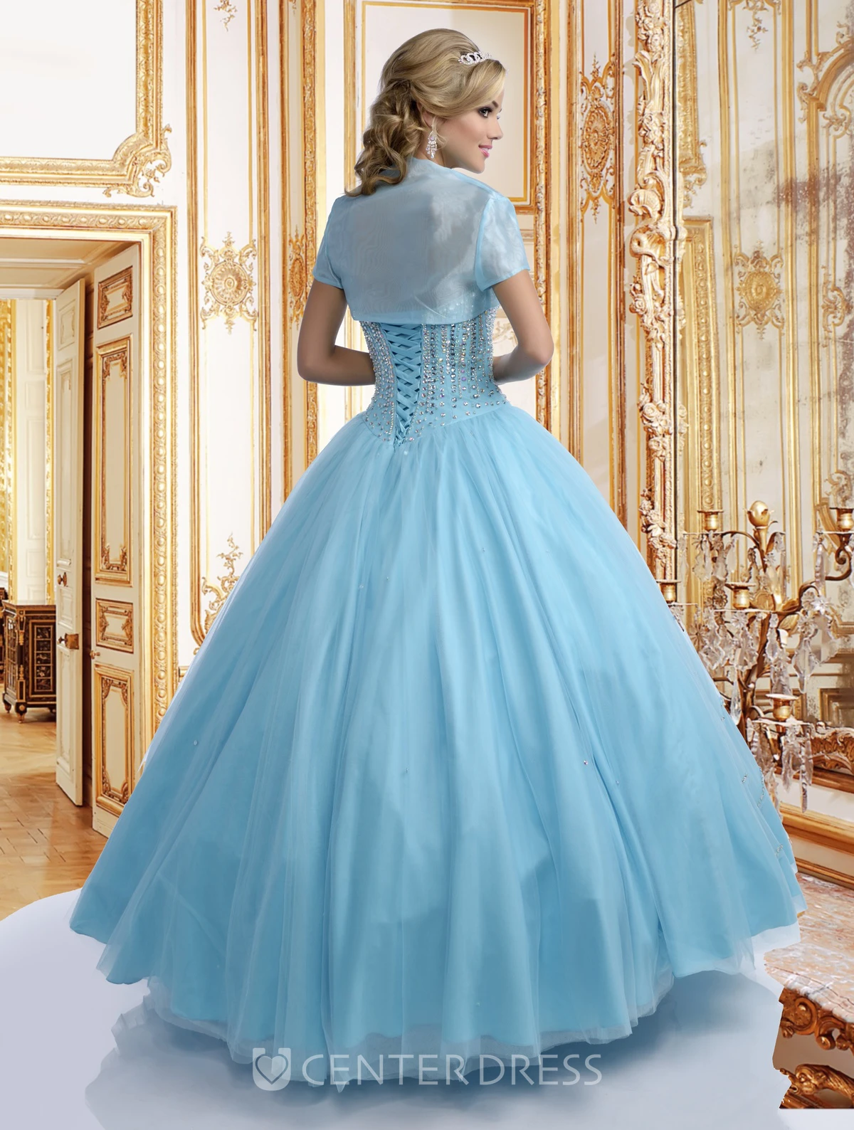 Tulle Sweetheart Ball Gown With Asymmetrical Beaded Lines
