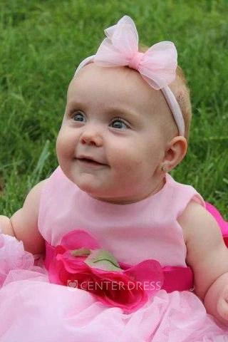 Tea-Length Tiered Tulle Flower Girl Dress