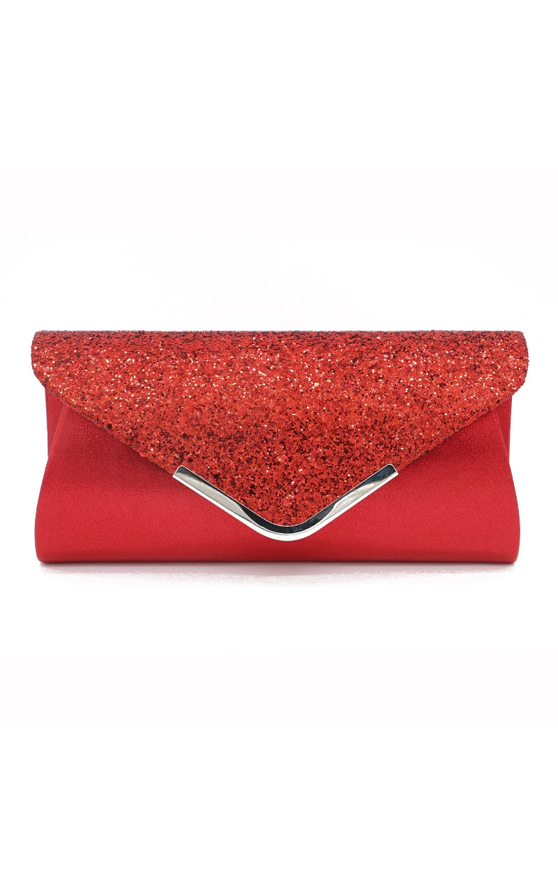 Sequin Flap Envelope Clutch