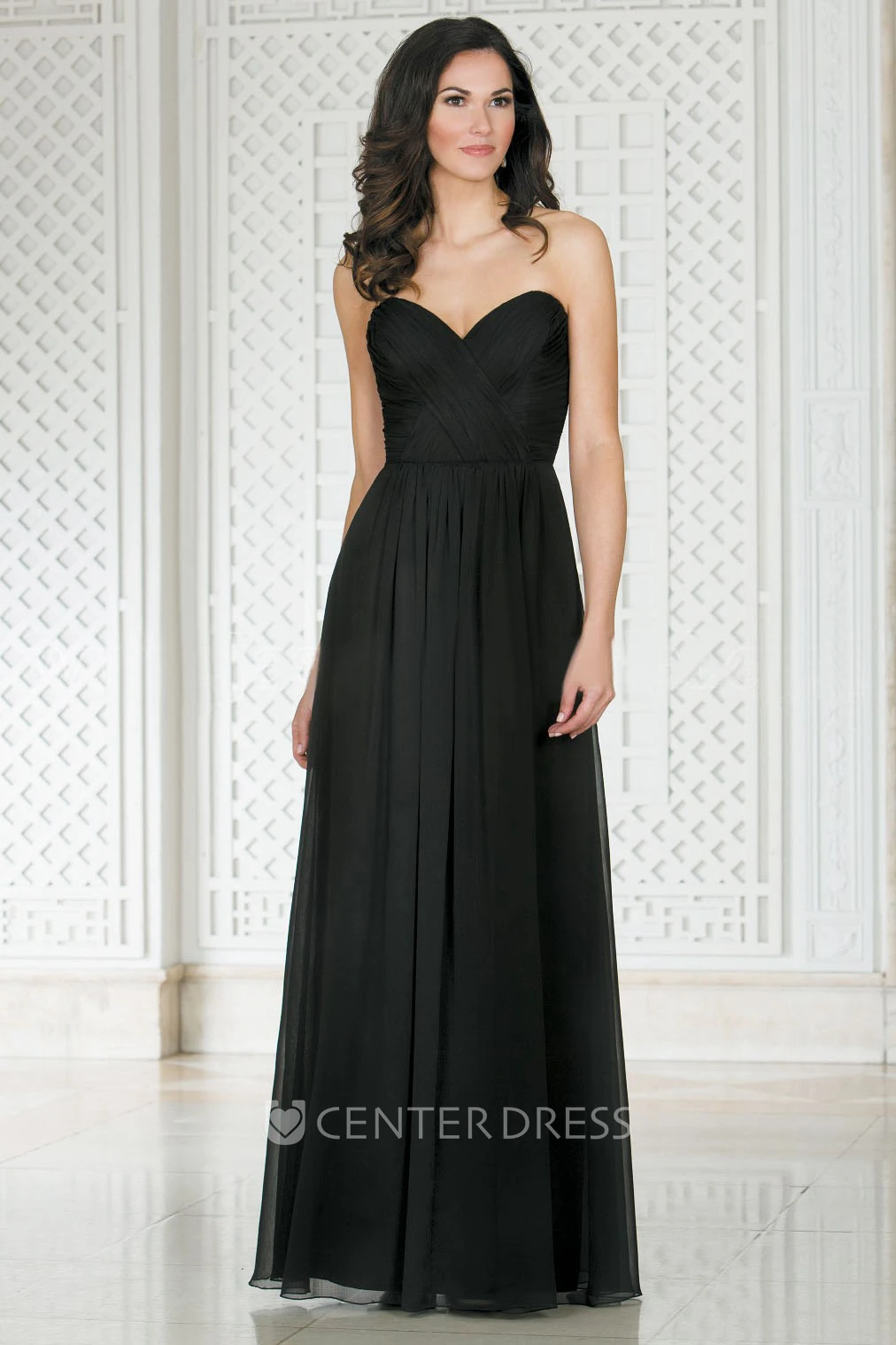 Sweetheart A-Line Floor-Length Bridesmaid Dress With Crisscross Ruches