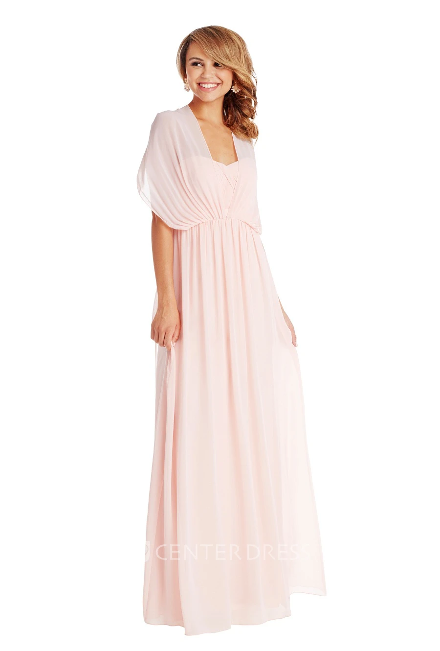 Sleeveless Sweetheart Ruched Chiffon Muti-Color Convertible Bridesmaid Dress With Pleats