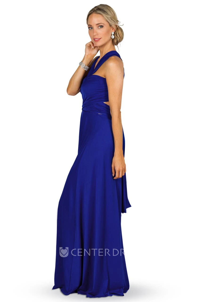 Criss-Cross Sleeveless Strapped Chiffon Convertible Bridesmaid Dress