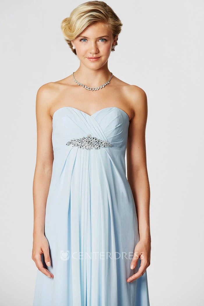 Sweetheart Sleeveless Ruched Empire Chiffon Bridesmaid Dress