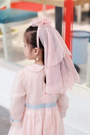 Special Diamond Pearl Crown Flower Girl Headband Tulle Veil