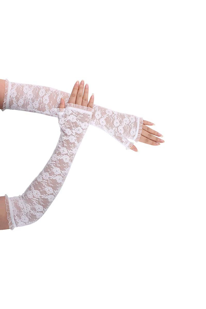 Lace Long Length Thin Mitts