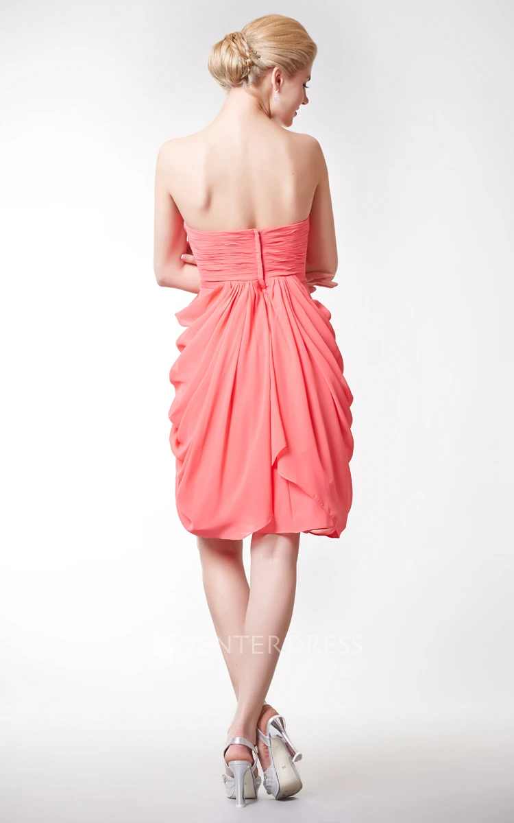 Sweetheart Empire Chiffon Bridesmaid Dress with Tulip Skirt