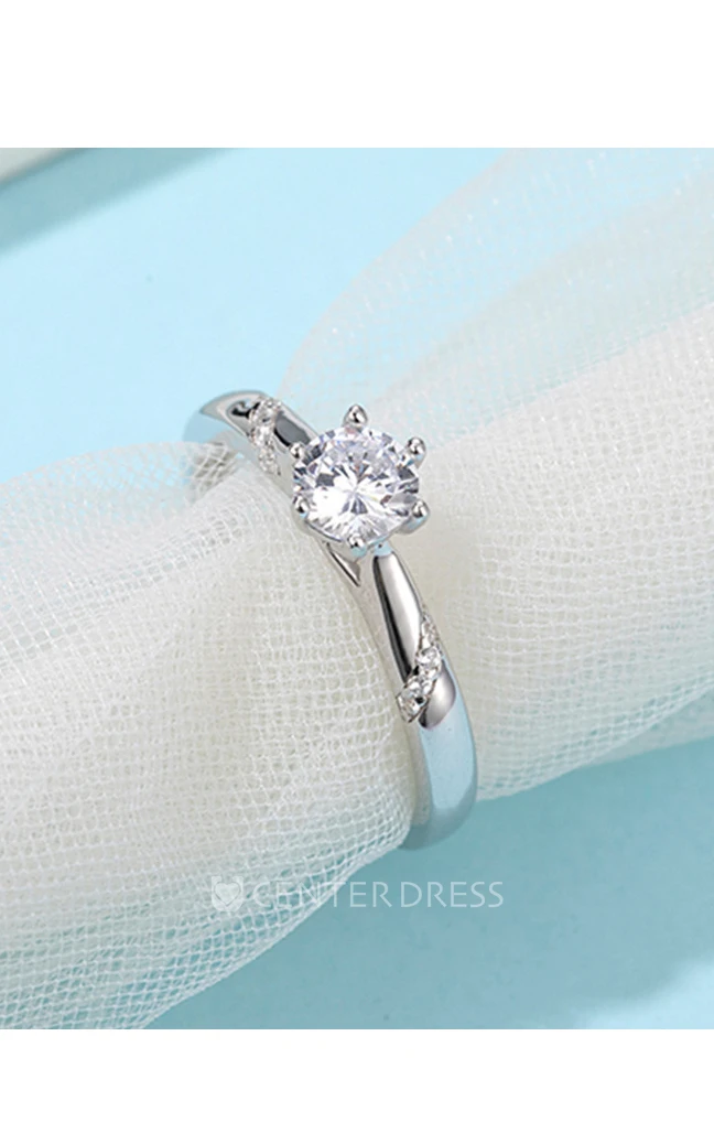 0.5 CT Moissanite 925 Silver Engagement Wedding Rings