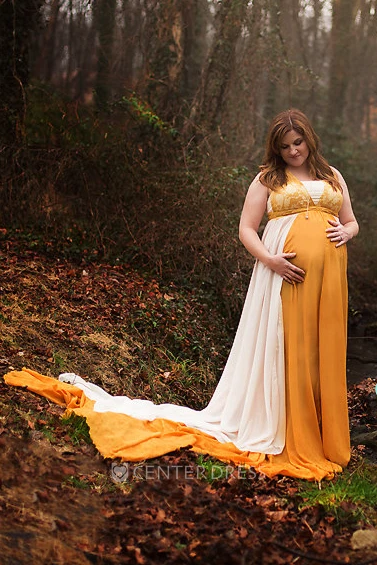 A-Line Court Train Sleeveless Empire Maternity Dress