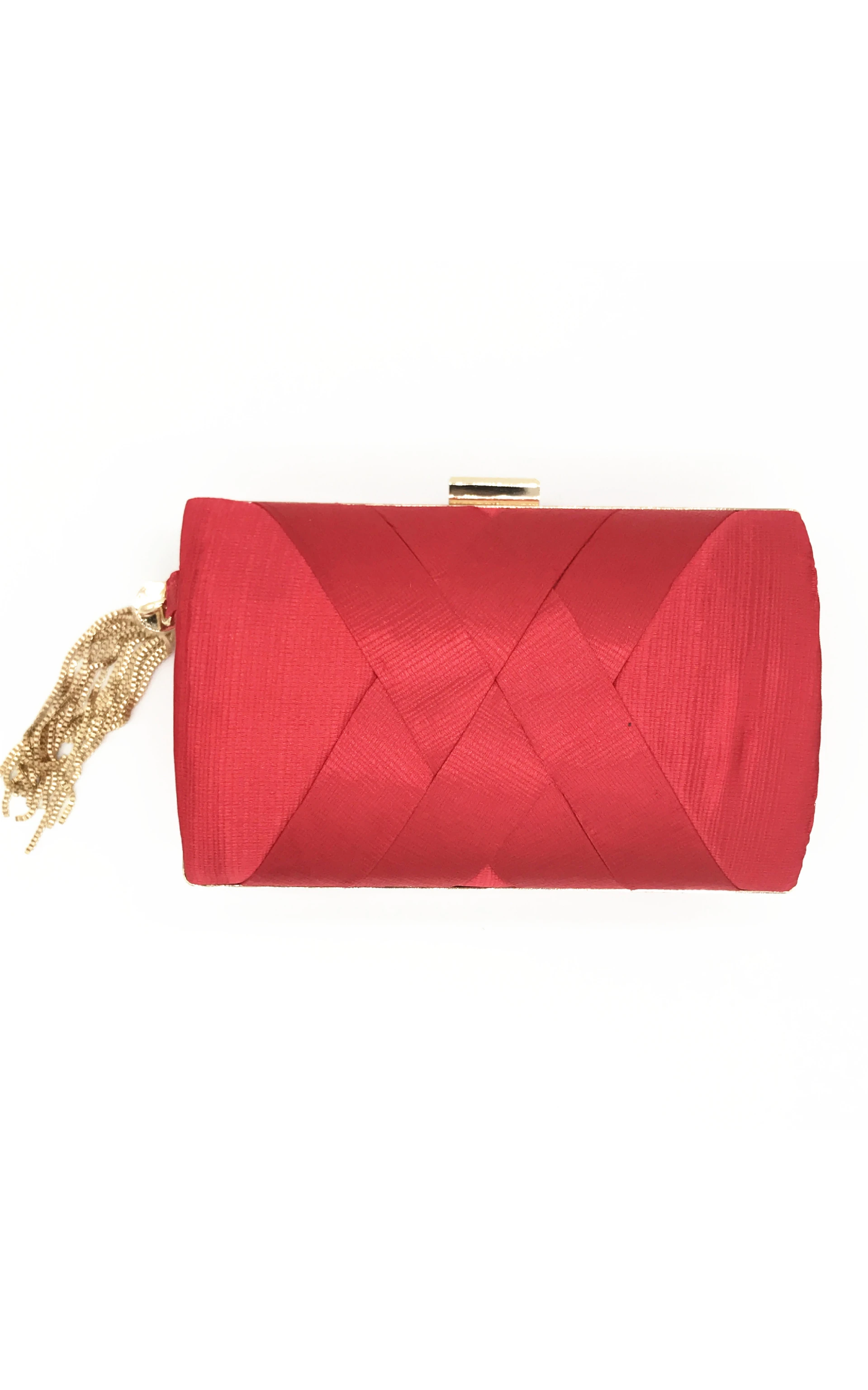 Woven Satin Clutch