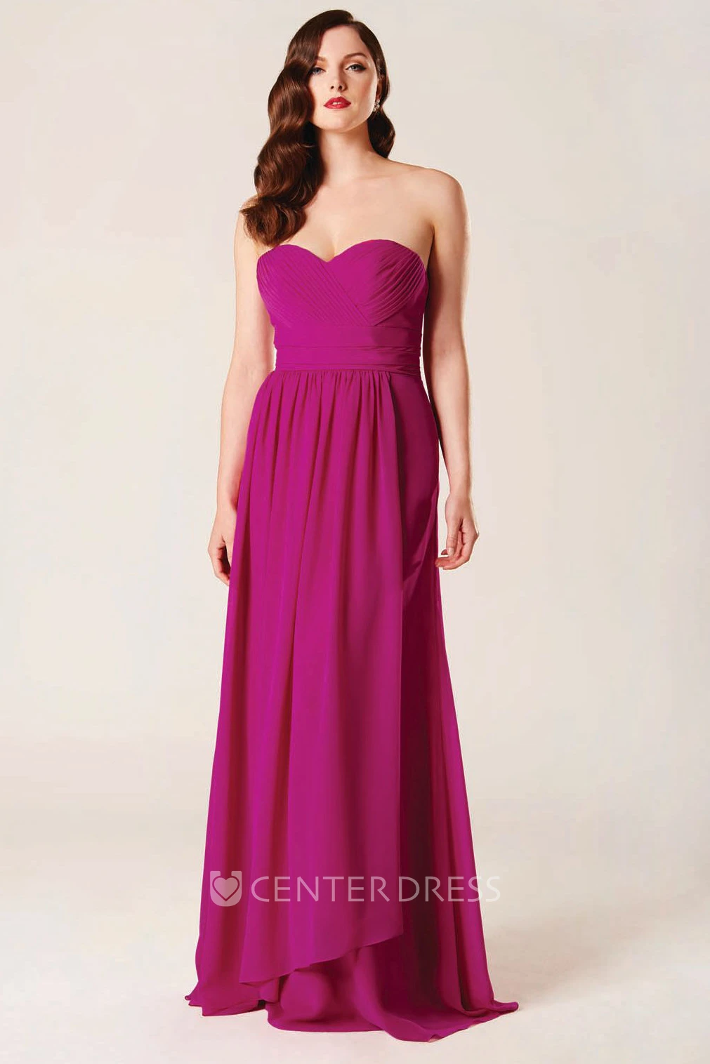 Sweetheart Sleeveless Criss-Cross Chiffon Bridesmaid Dress