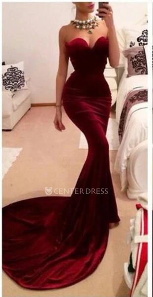 New Arrival Red Sweetheart Prom Dresses Sexy Memmaid Evening Gowns