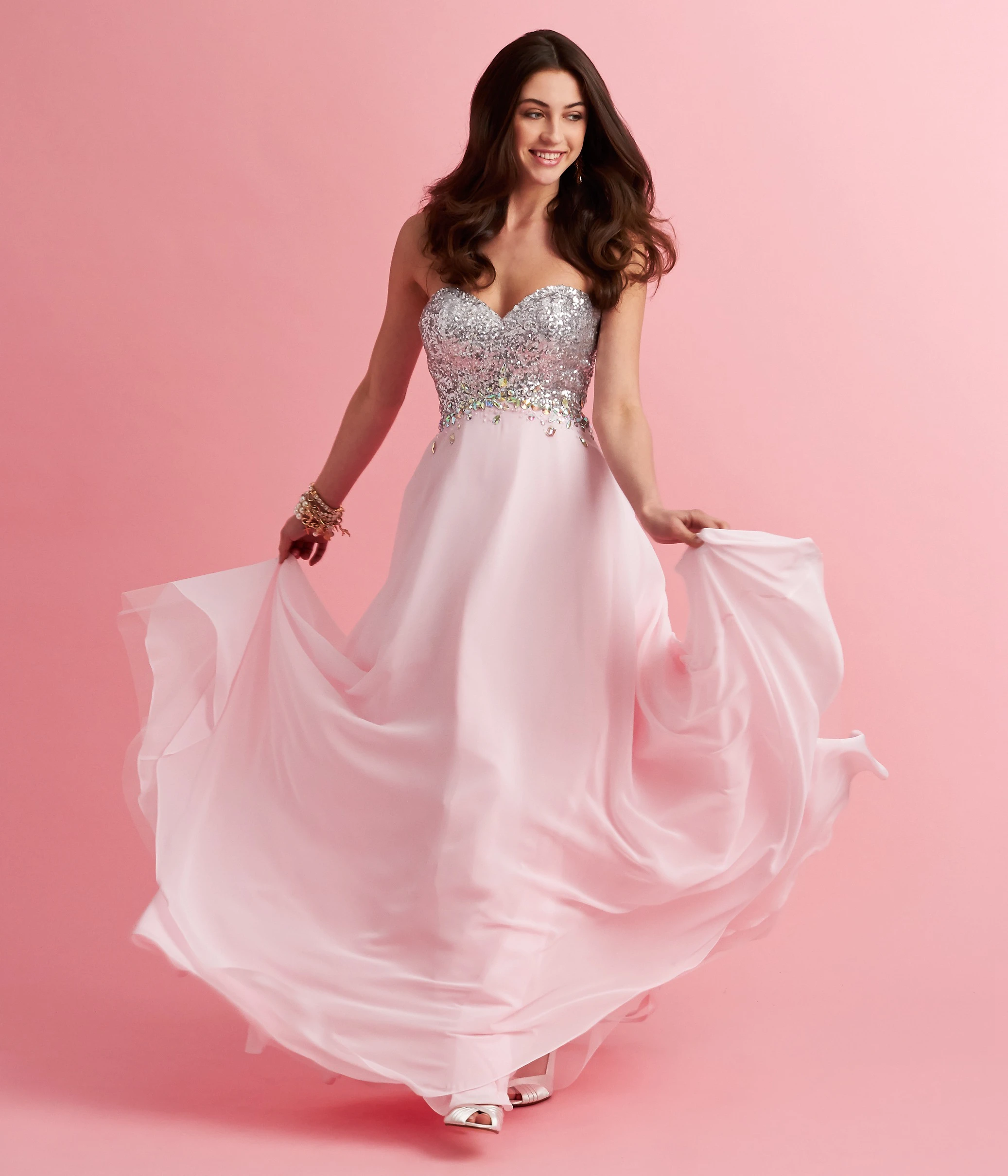 A-Line Long Sweetheart Sleeveless Jersey Dress With Sequins And Beading