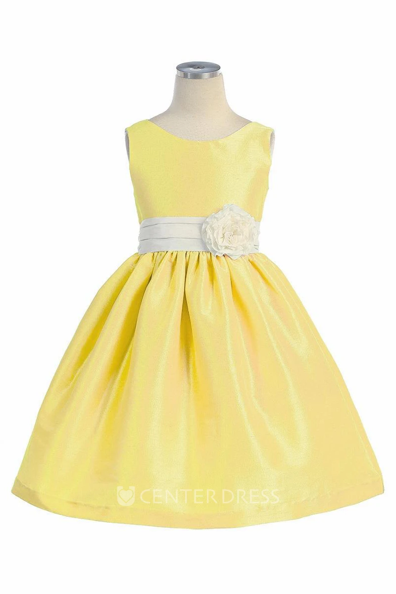 Tea-Length Tiered Flower Girl Dress