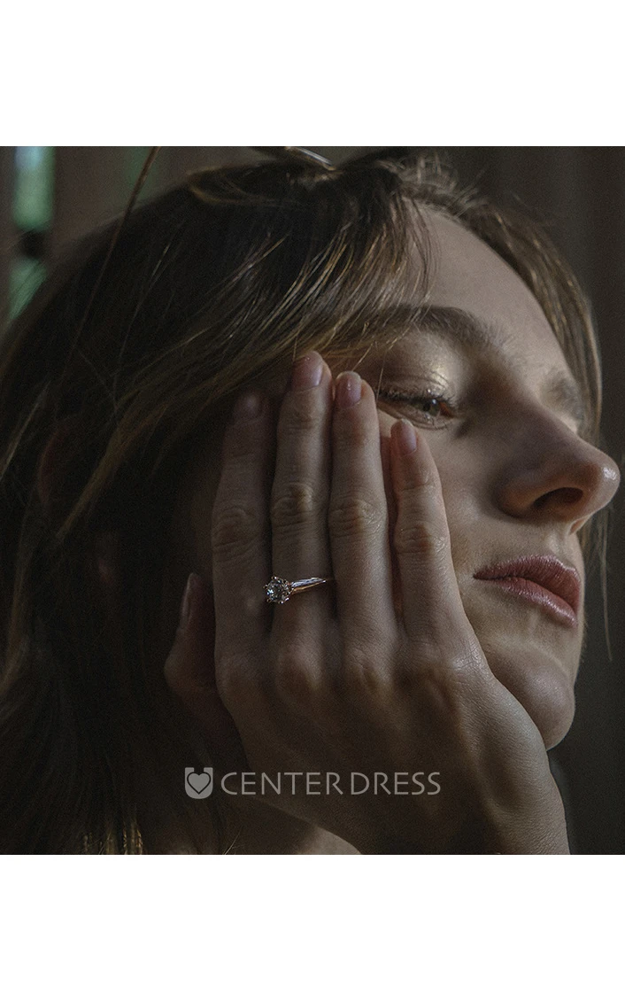 Classic Round Cut 925 Silver Wedding Rings