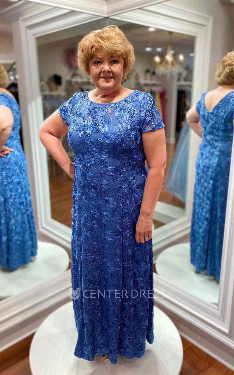 Navy lace mother of the bride dress best sale