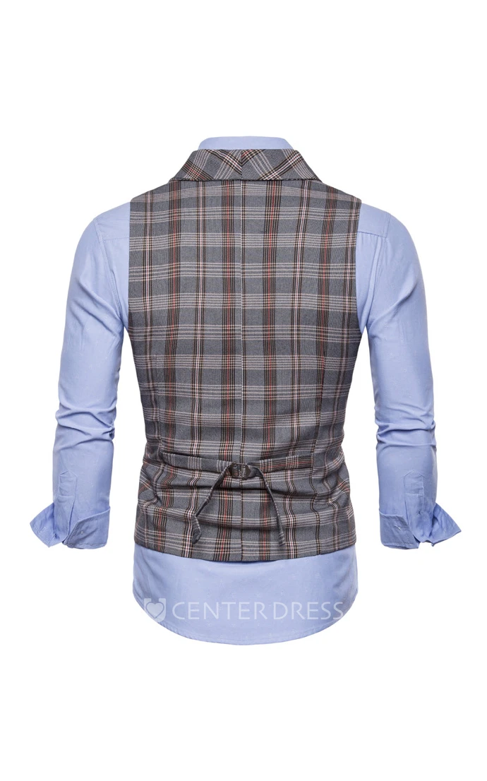 Cotton Plaid Men's Vest-2 Color Options