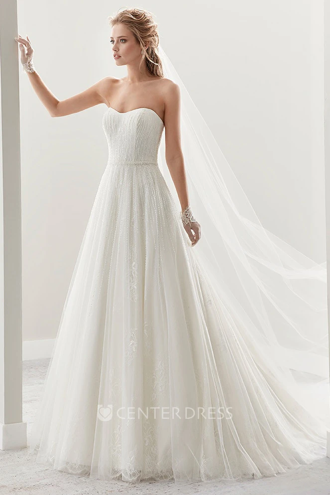 Exquisite Draping Bridal Gown With Pleated Design And Open Back