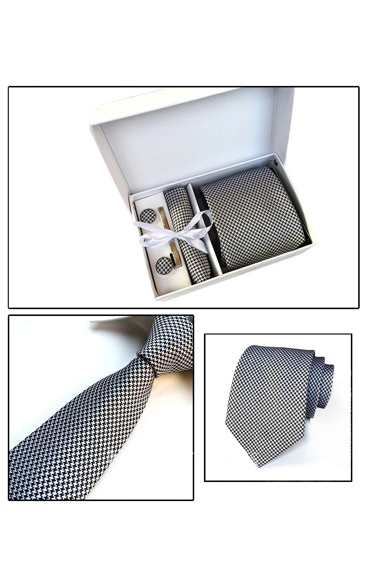 Satin Wide Tie and Pocket Square Combo Plus Cufflinks and Tie Clip Set-11 Color Options