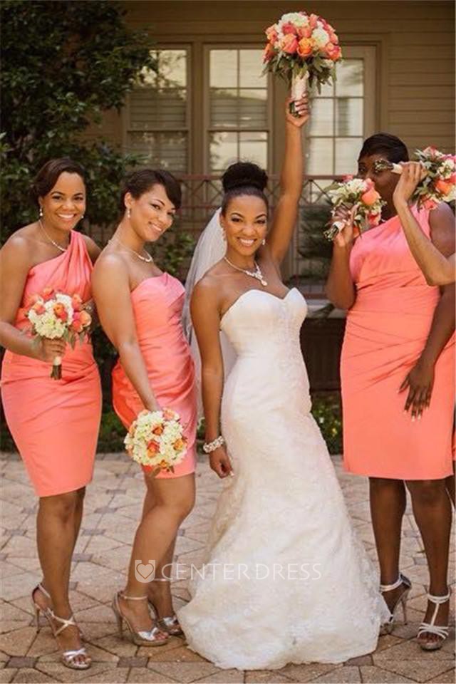 Plus size knee sale length bridesmaid dresses