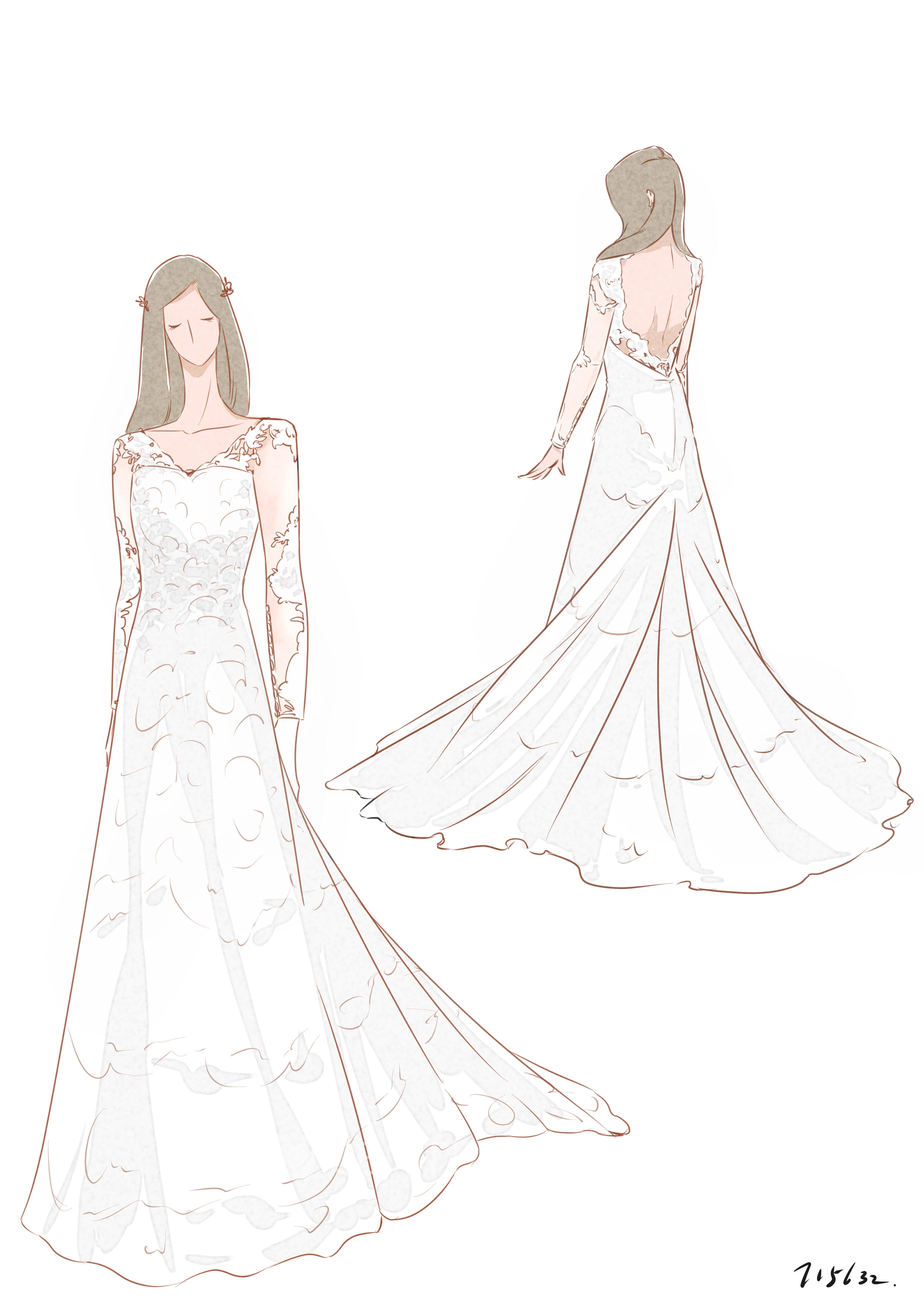 Fabulous Lace Bohemian Deep-V Back Cathedral Train Spring Wedding Dress