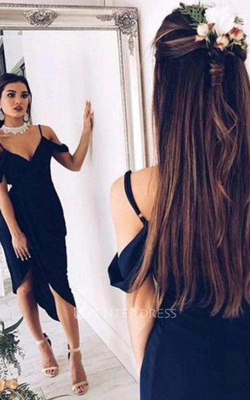 Bodycon Sleeveless Taffeta Simple Open Back Cocktail Dress