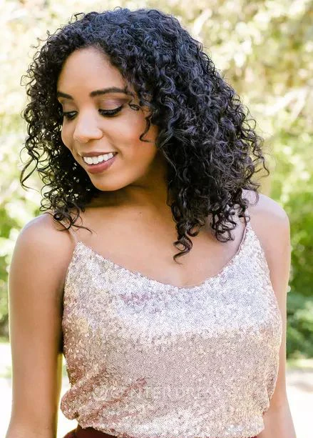 T-shirt Sleeveless Short Sleeve Jewel Spaghetti A-Line Tulle Sequins Zipper Dress