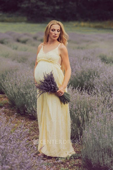A-Line Knee-length Sleeveless Empire Maternity Dress