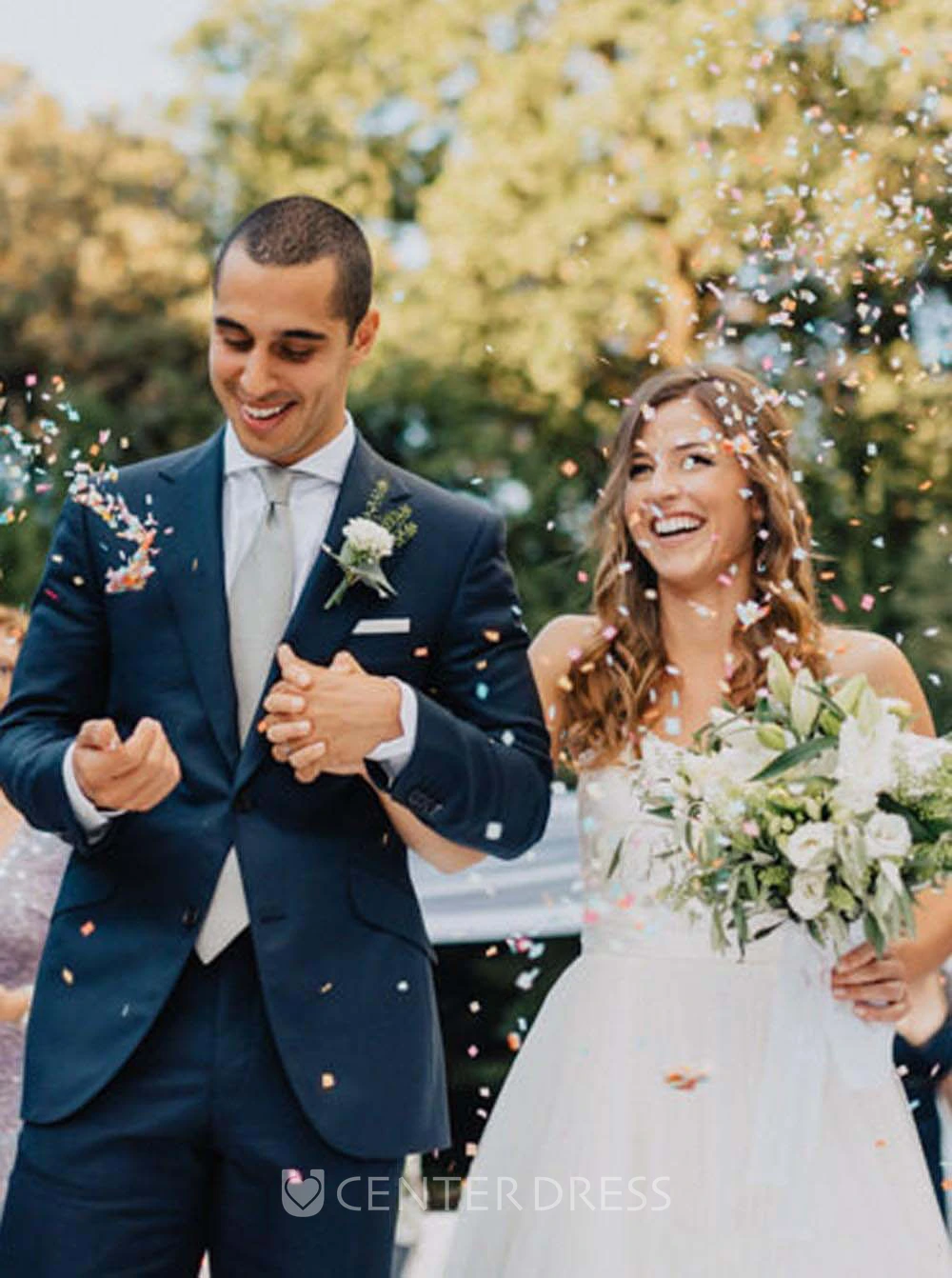 Bohemian A Line Sweetheart Lace Tulle Open Back Warm Wedding Dress