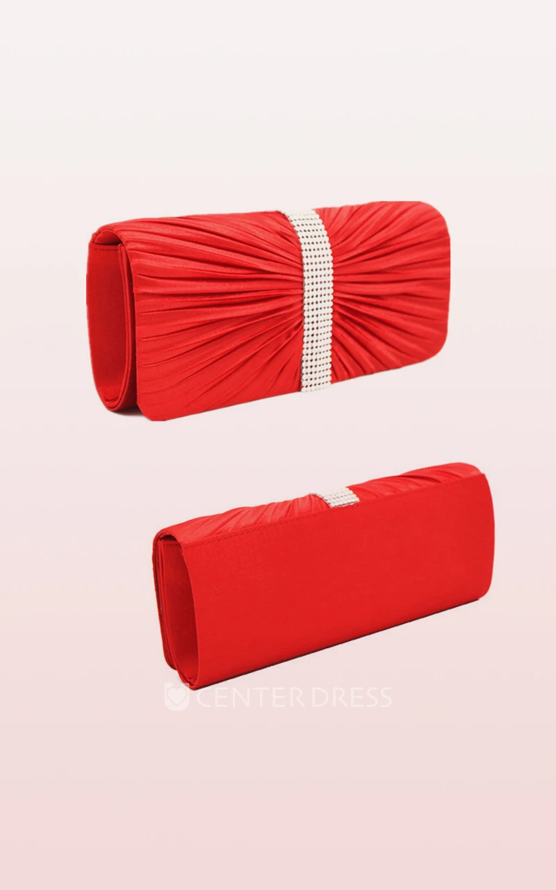 Ruching Rhinestone Handbag