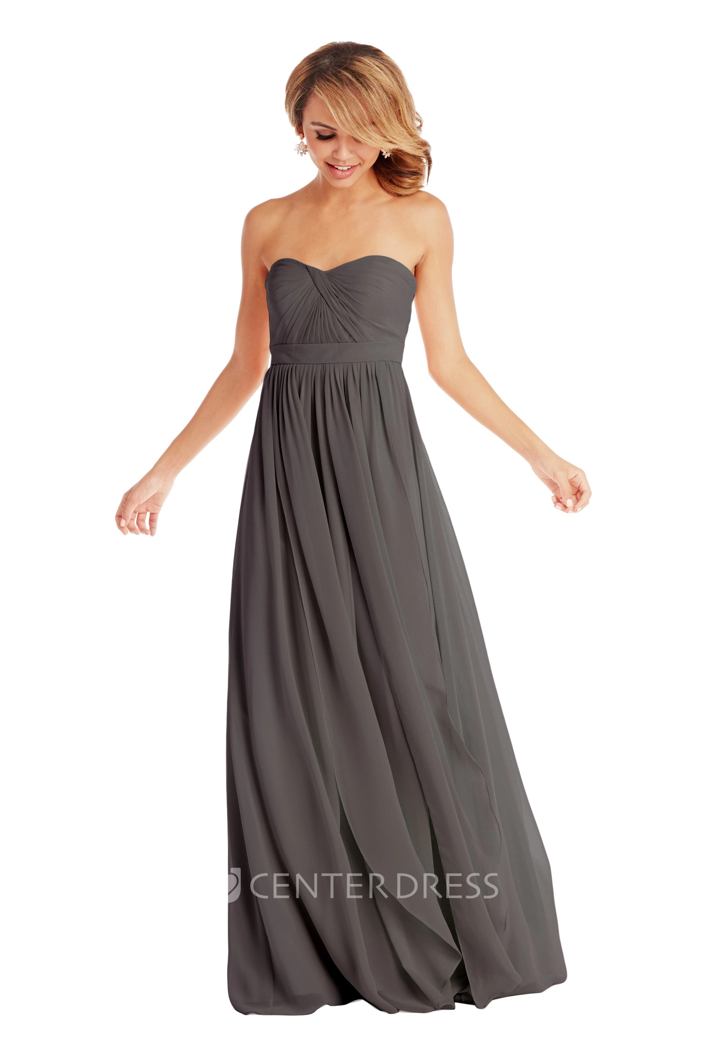 Sleeveless Sweetheart Ruched Chiffon Muti-Color Convertible Bridesmaid Dress With Pleats