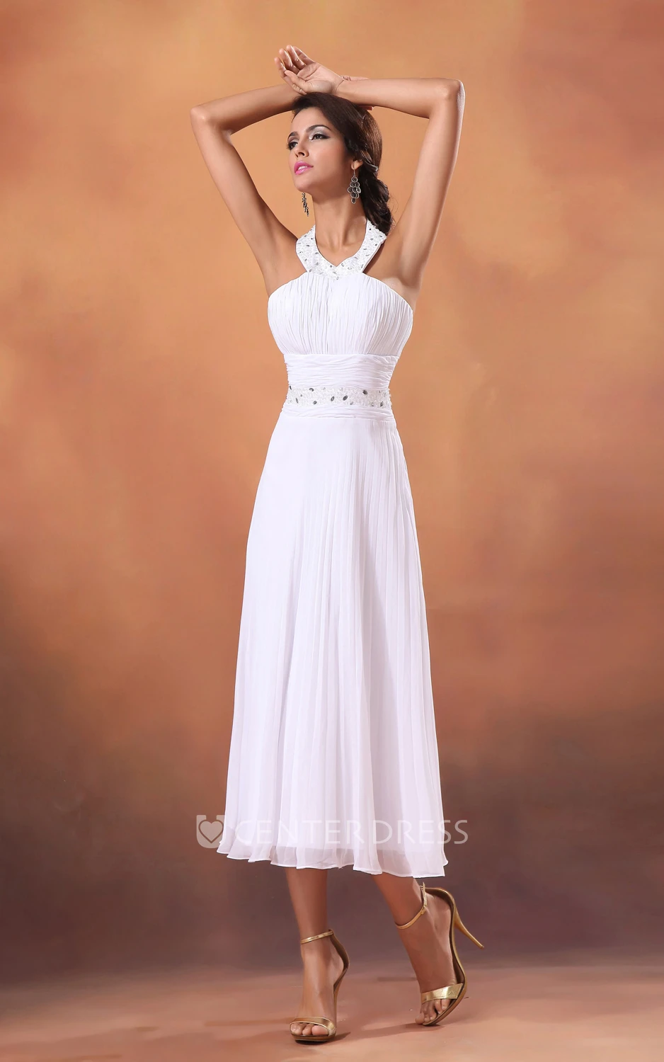 88255 (Ellie) - Graceful Tea Length Wedding Dress - Perfections Bridal  Studio