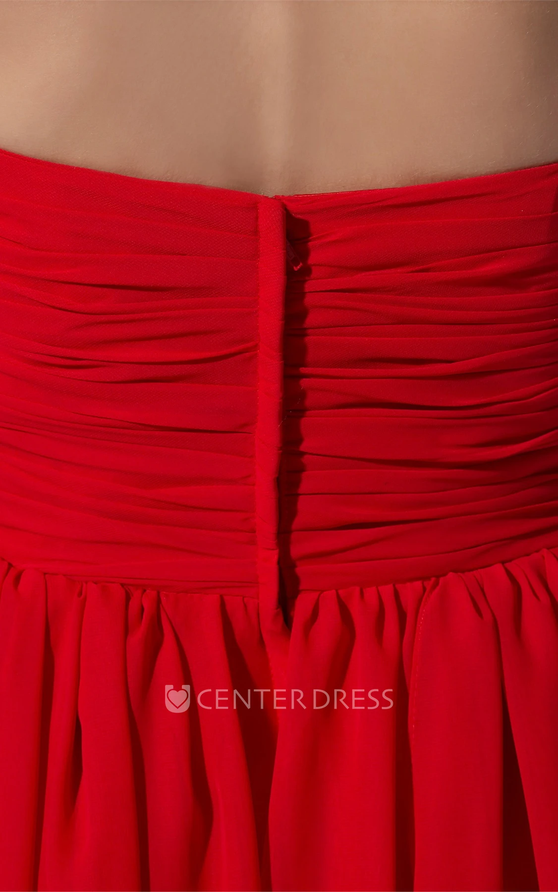 Beaded Sweetheart High-Low Chiffon Prom Dress with Ruffles