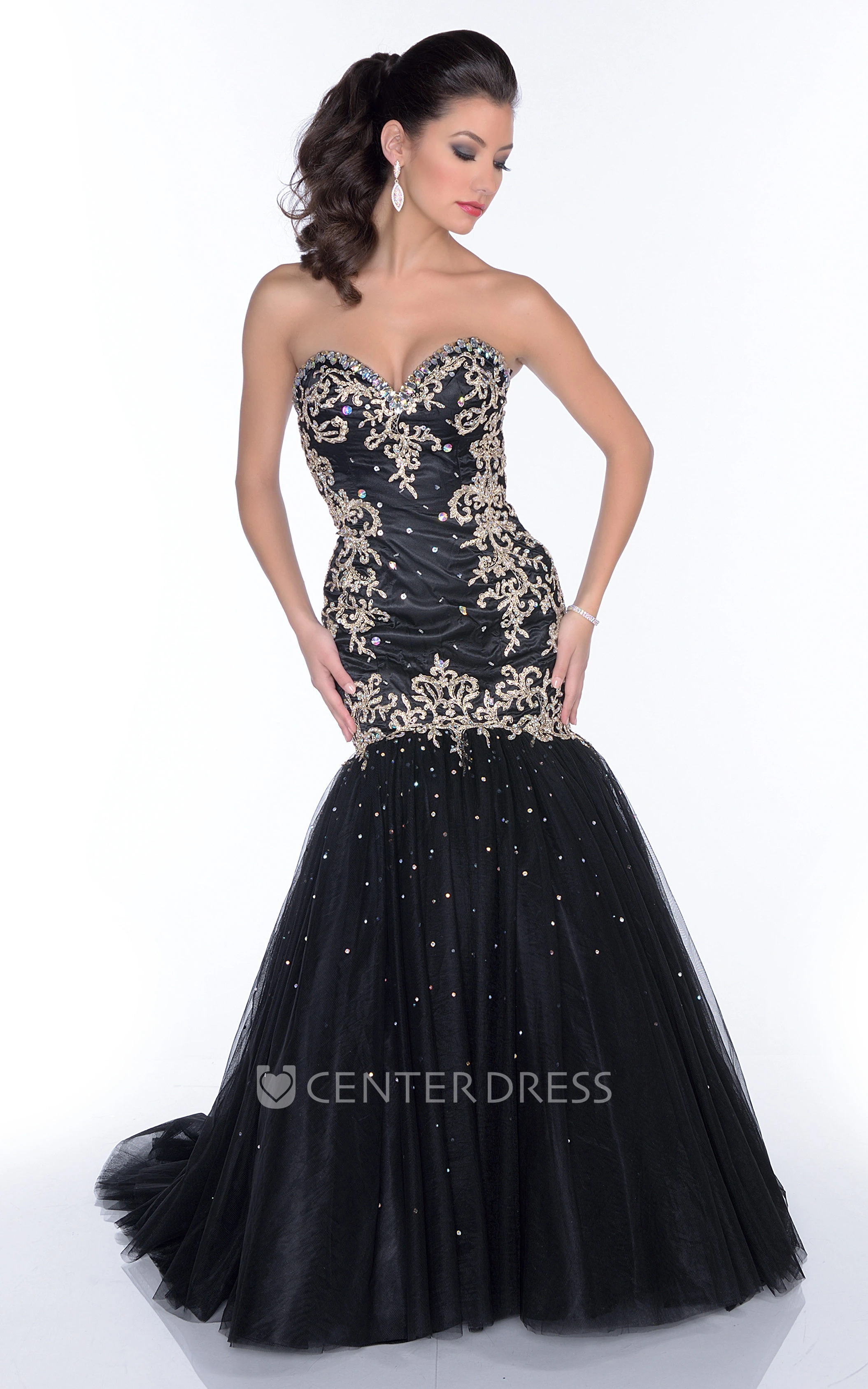 Sexy A-Line Sweetheart Tulle Prom Dress With Corset Back - UCenter