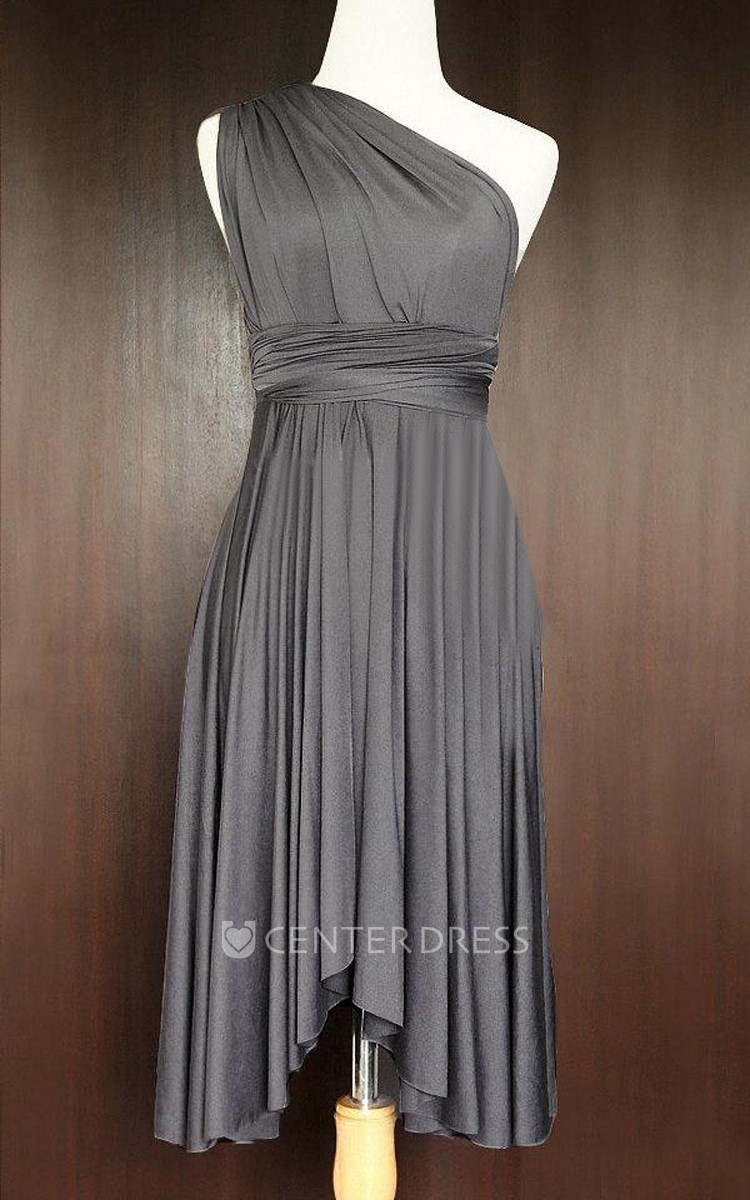 Slate Bridesmaid Convertible Twist Wrap Dress - UCenter Dress