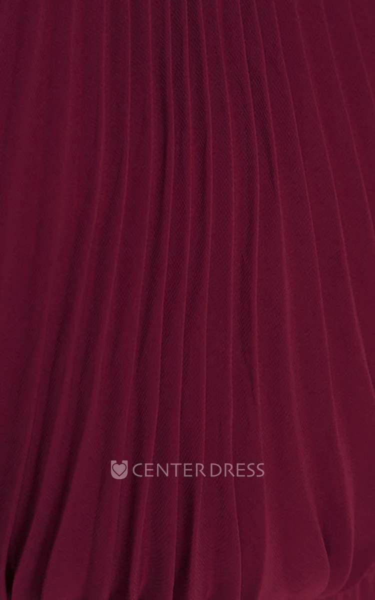 Chiffon Long Charming Sleeveless Dress With Pleats