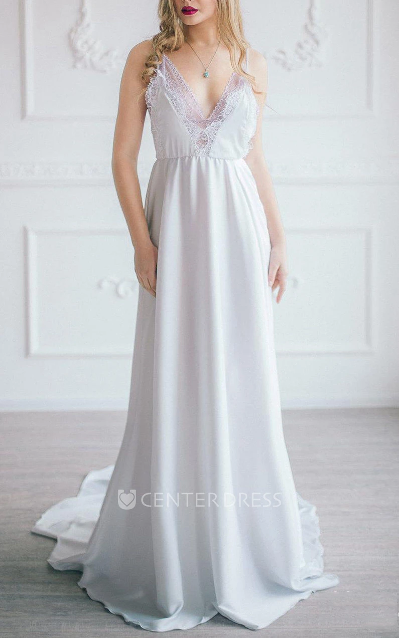 Elegant And Lace Wedding White Prom Bohemian Boho Or Beach Wedding Simple Two Piece Wedding Dress