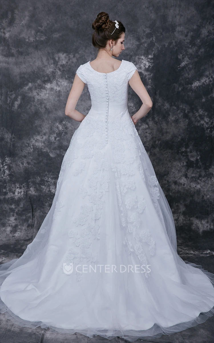 Lace Cap Sleeve Wedding Dresses - UCenter Dress