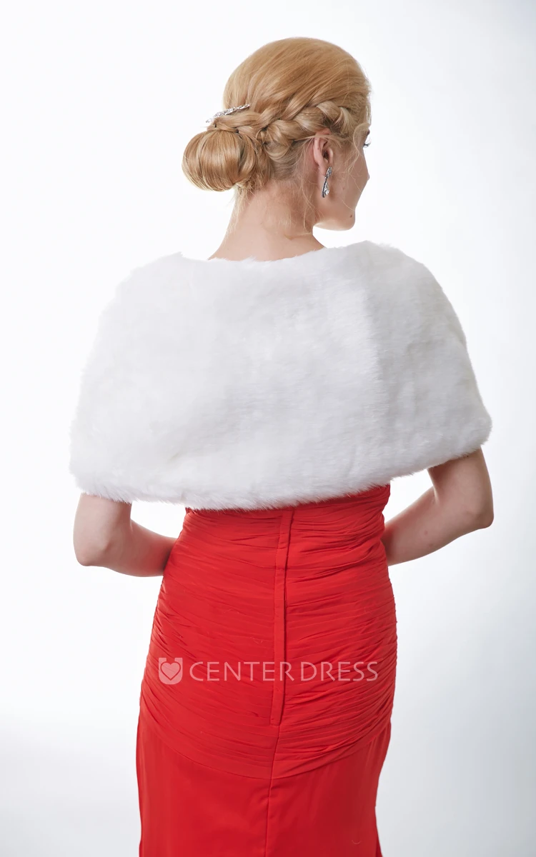 Simple Faux Fur Wedding Wrap