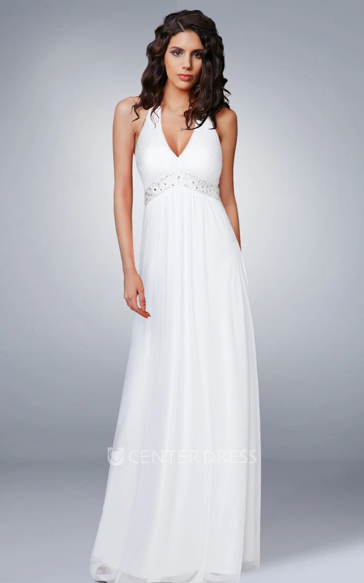 Simple Halter Wedding Dresses for Beach Wedding