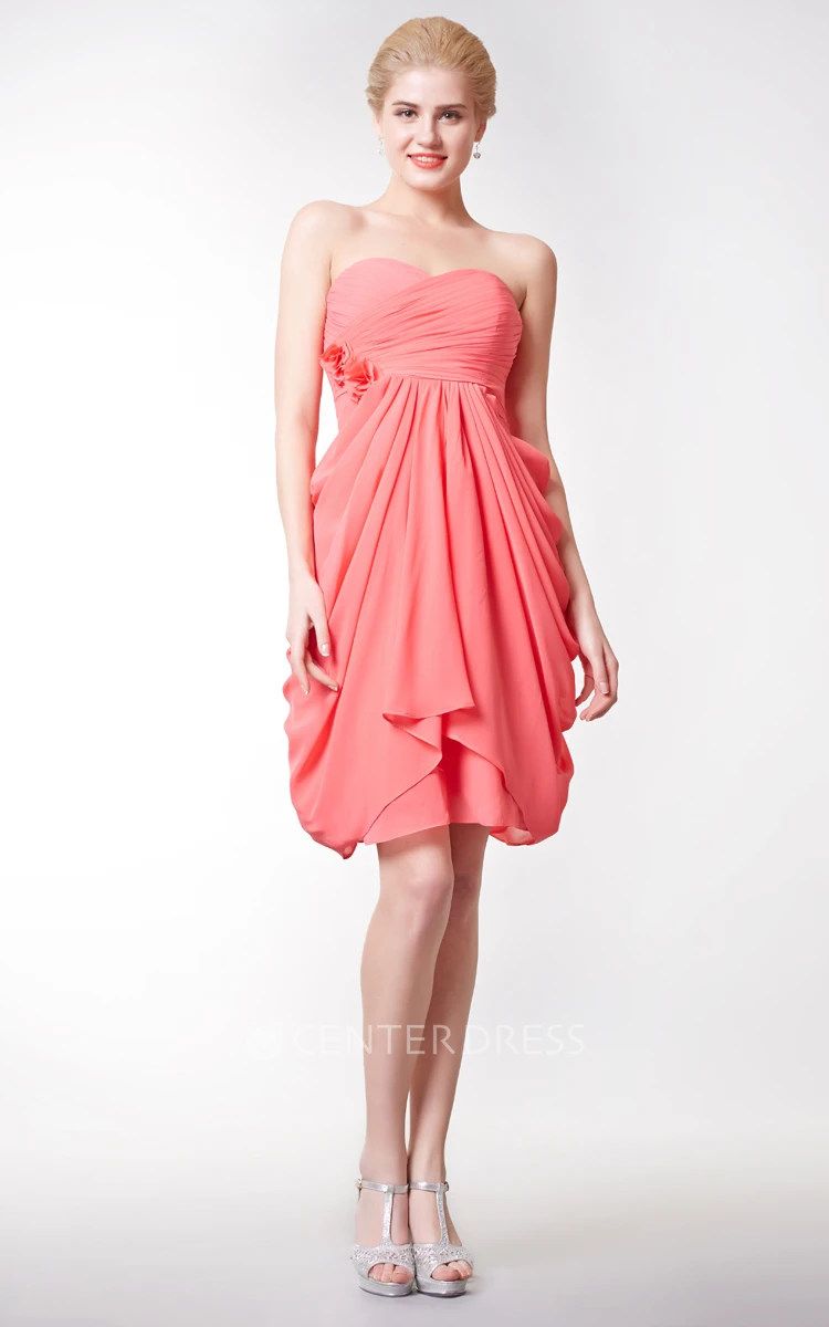 Sweetheart Empire Chiffon Bridesmaid Dress with Tulip Skirt
