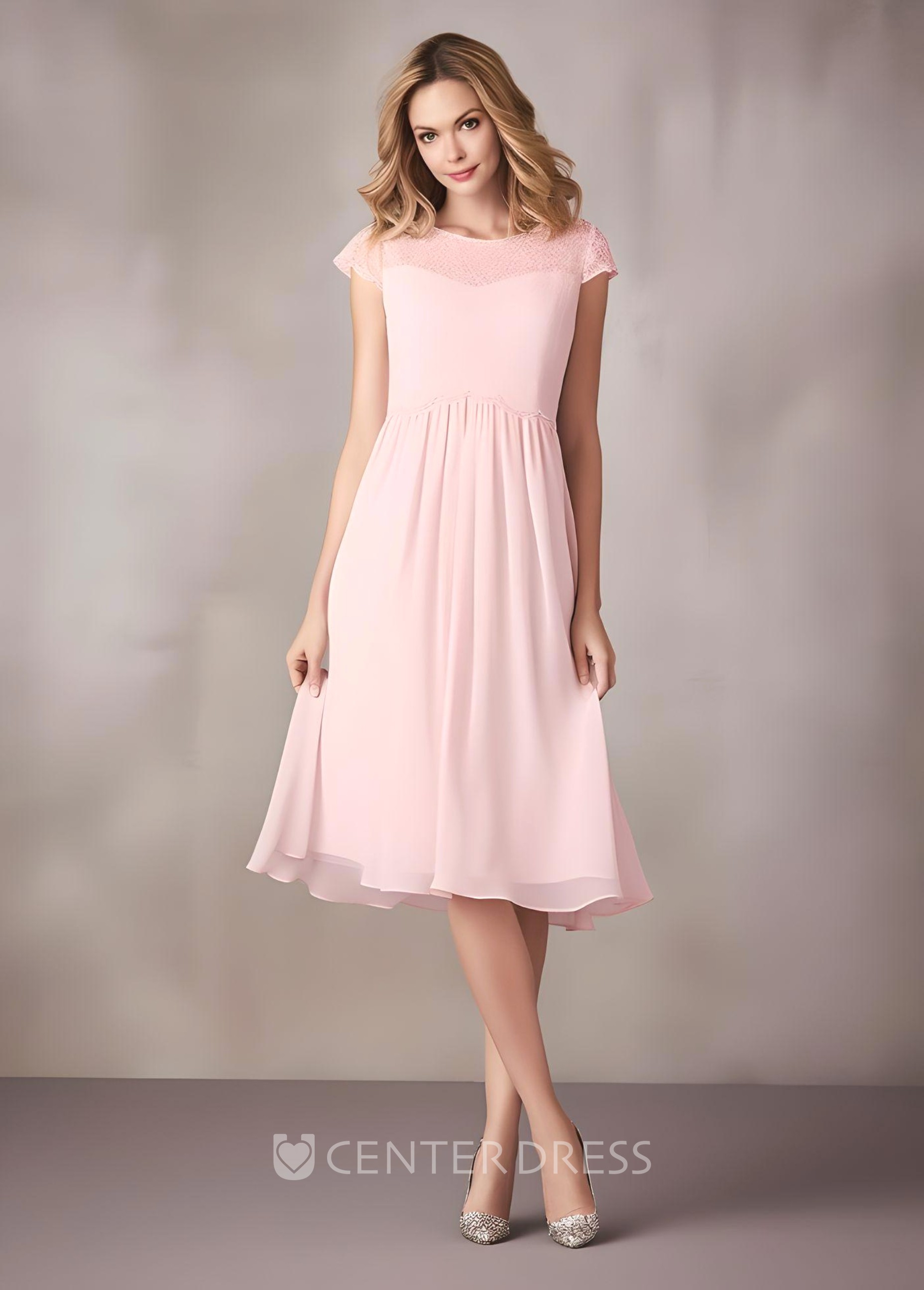 Bohemian Sheath Chiffon Mother of the Bride Dress Simple Knee-length Casual  Elegant - UCenter Dress