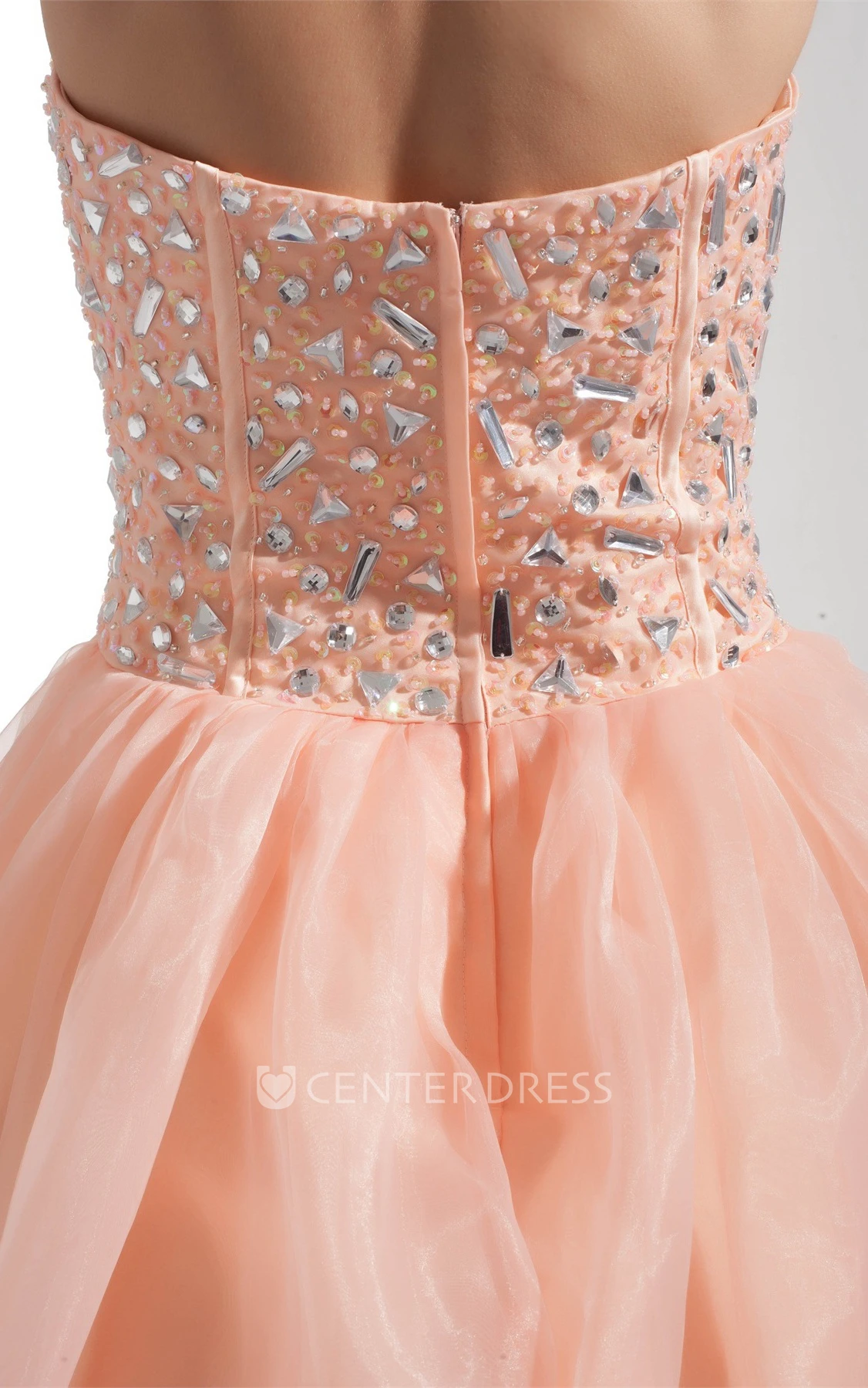 Sweetheart Sleeveless Tulle Ball Gown Prom Dress with Beading
